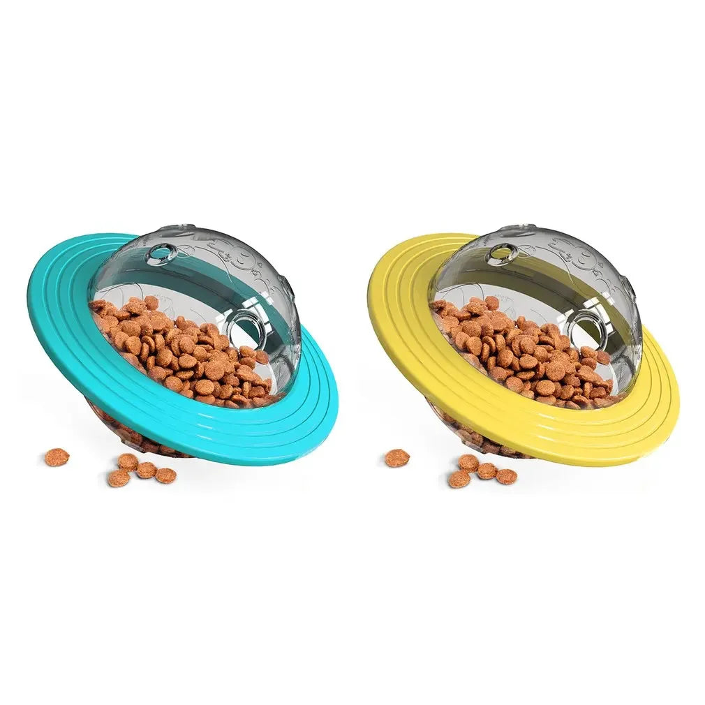 Flying Saucer Dog Game Flying Discs Toys Cat Chew Leaking Slow Food Feeder Ball Puppy IQ Training Toy Anti Choke Puzzle Dogs