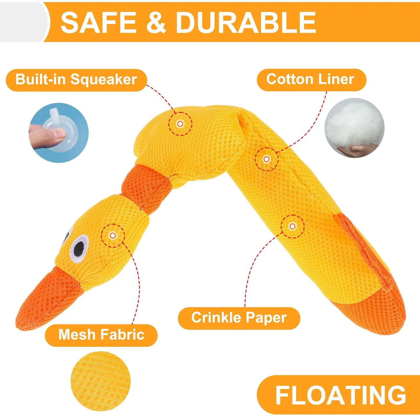 Floating Dog Water Pool Toys 2 packs - Suitable for medium/large-sized dogs, Duck-designed pool toys, summer dog toys