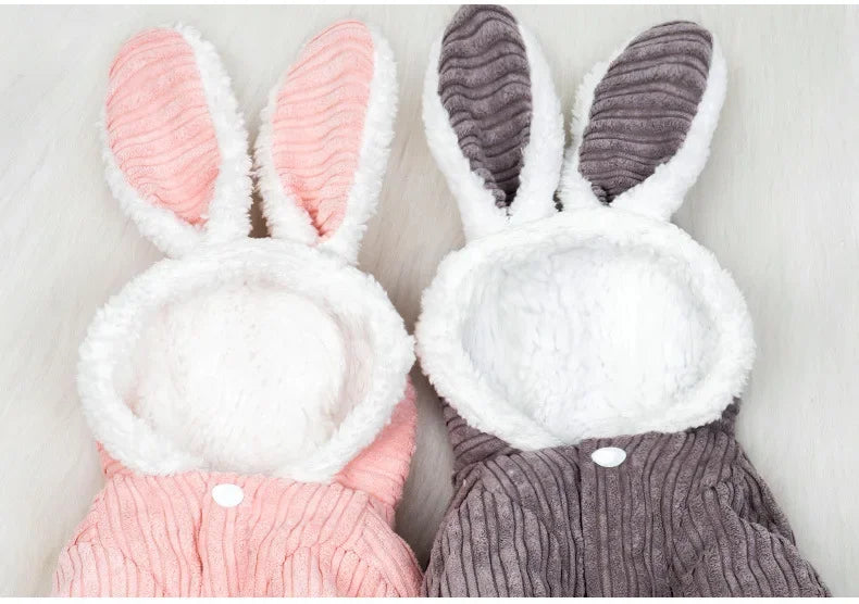 Warm Winter Clothes for Kittens Cute Bunny Appearance Cat Clothes Puppy Cute Coat Cats Dog Supplies Pet Products Home Garden