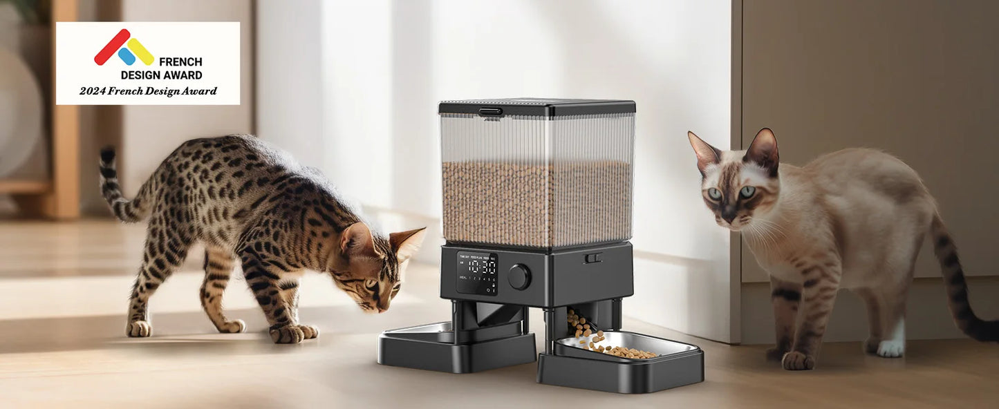 Automatic Cat Feeder for 2 Cats, 20 Cups/5L Automatic Cat Food Dispenser for Small Pets Indoor, Timed Cat Feeder for Dry Food