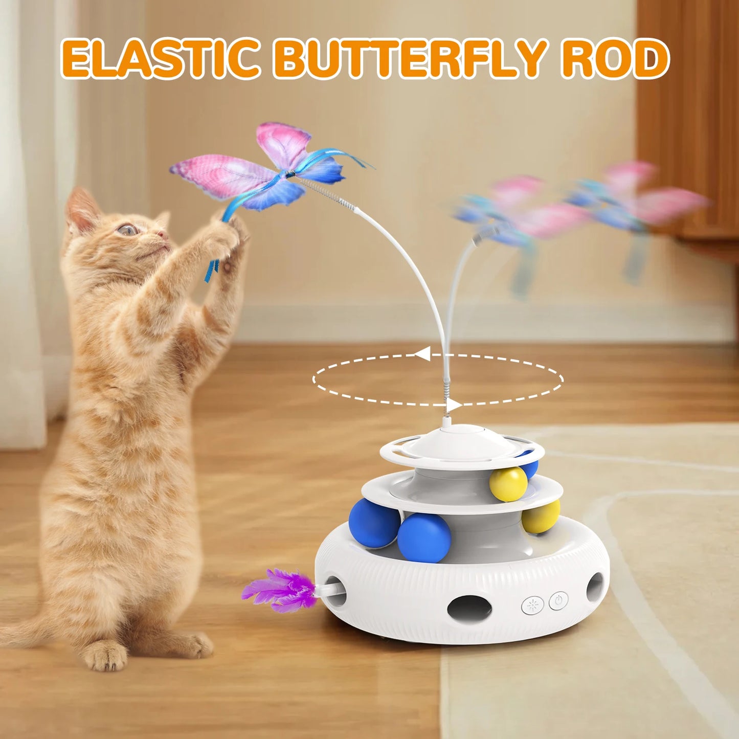 Chargeable Cat Laser Interactive Indoor Cat Puzzle Pet Toys Automatic USB Cat Teaser Pet Toys Smart Cat Feather