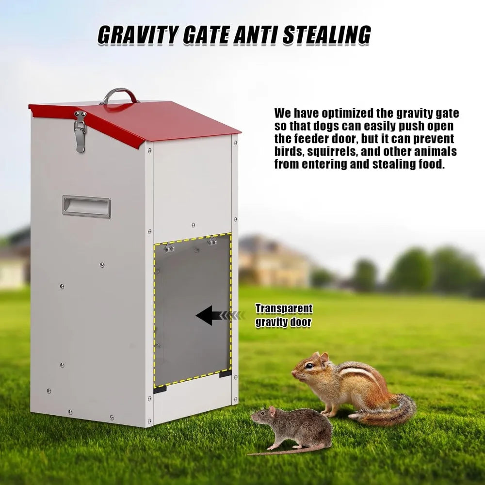 Automatic Dog Feeder Large Breed Dog Food Dispenser for Large Dogs, 25lbs Outdoor Pets Feeder