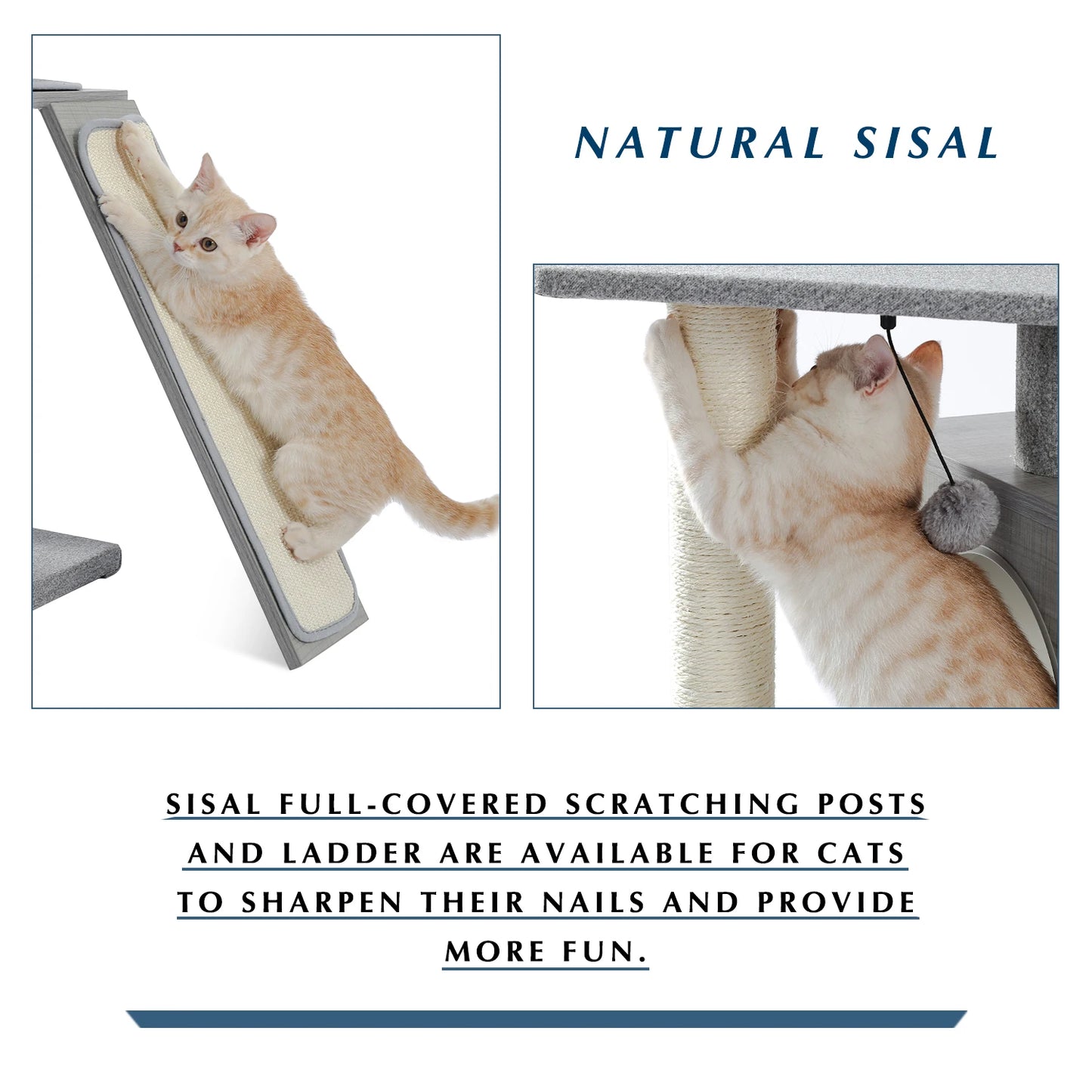 Wood Cat Scratcher Luxury Cat Tree Condo Kitten Nest Climbing Tower with Scratching Post Cat Toys Playing Platform House