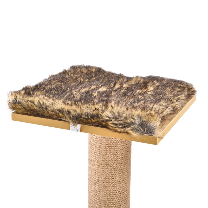 Wood Cat Scratcher Luxury Cat Tree Condo Kitten Nest Climbing Tower with Scratching Post Cat Toys Playing Platform House