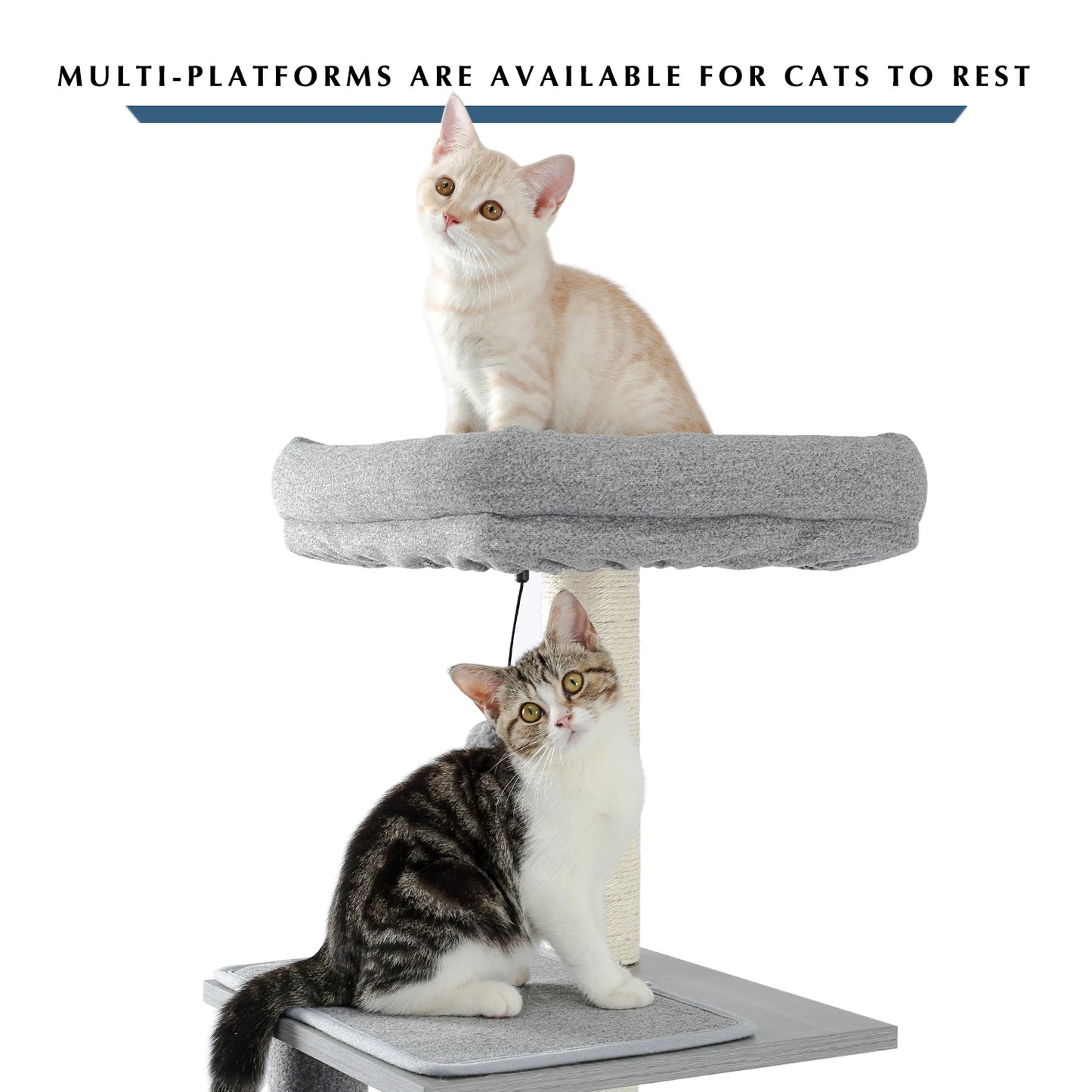 Wood Cat Scratcher Luxury Cat Tree Condo Kitten Nest Climbing Tower with Scratching Post Cat Toys Playing Platform House