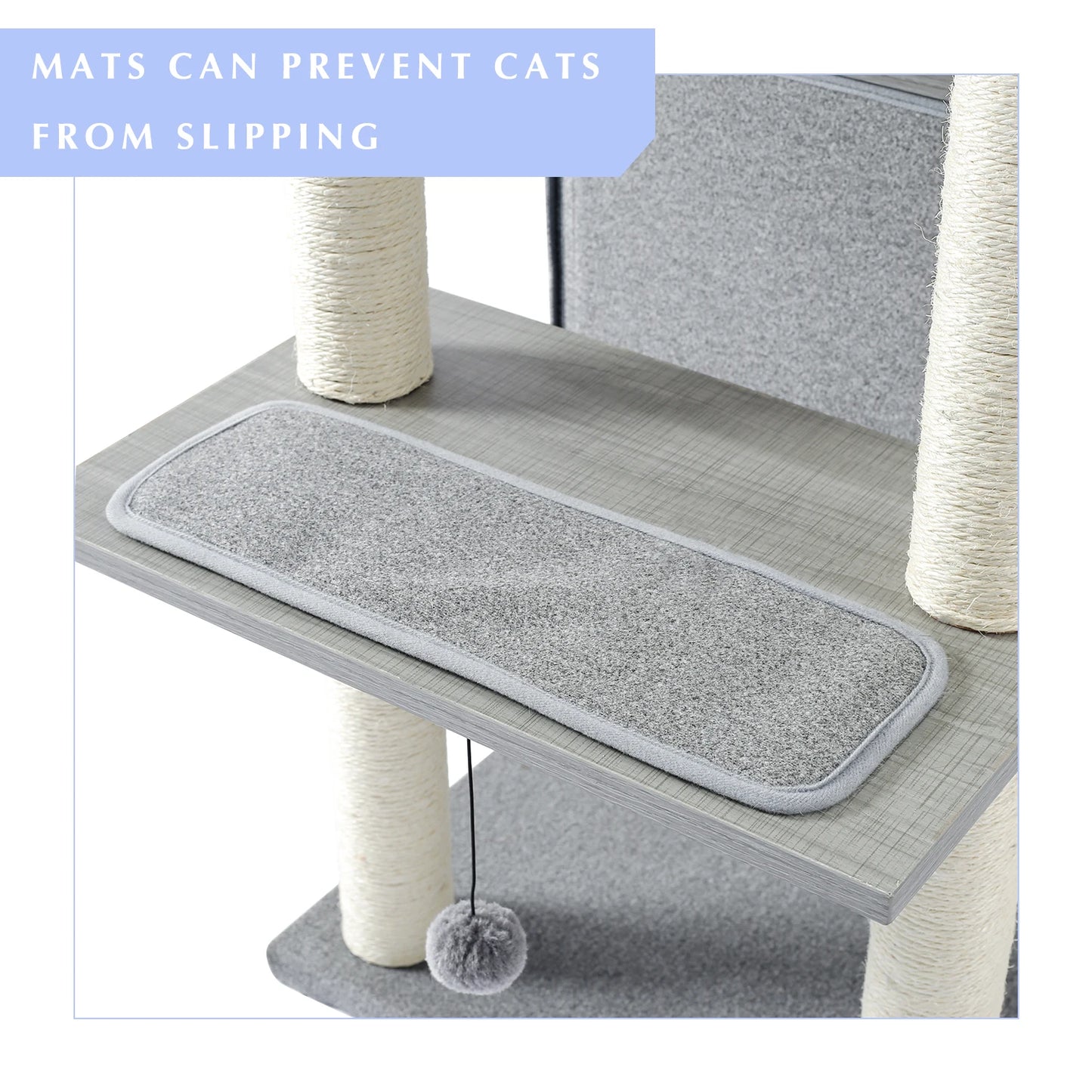 Wood Cat Scratcher Luxury Cat Tree Condo Kitten Nest Climbing Tower with Scratching Post Cat Toys Playing Platform House