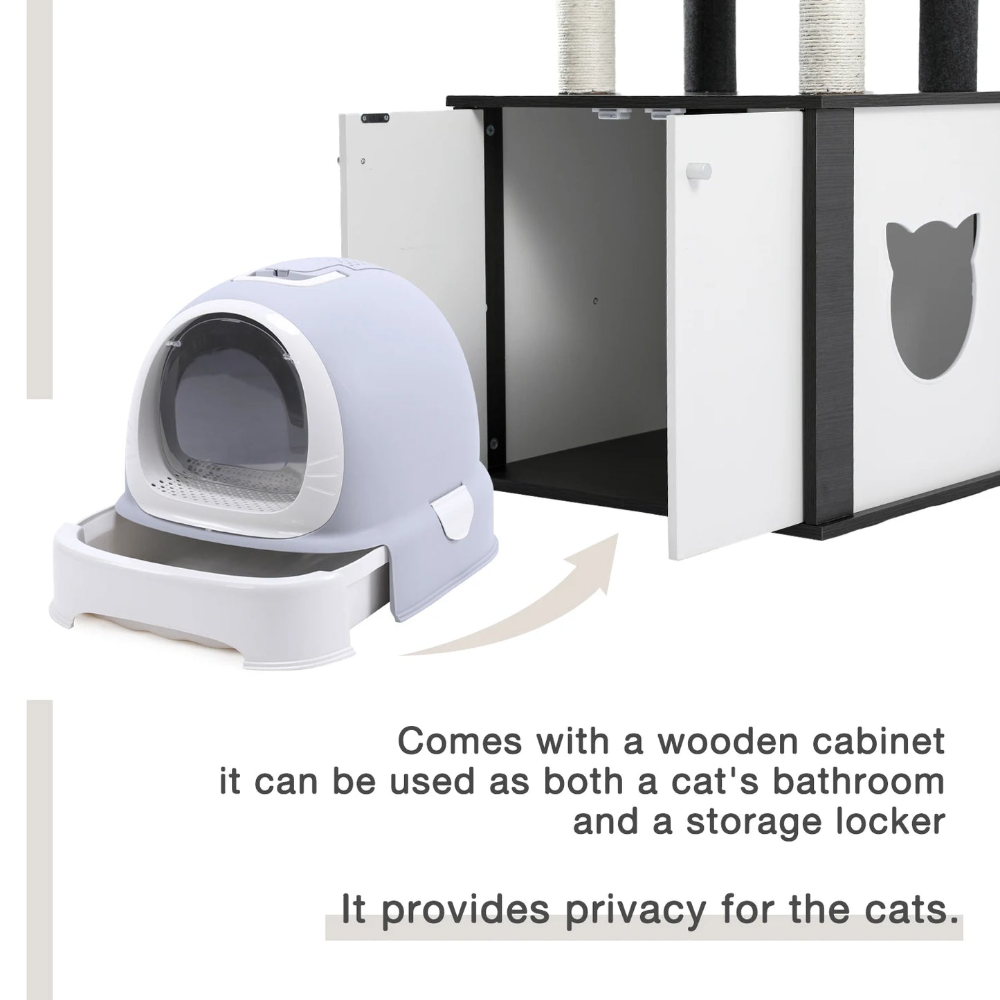 Wood Cat Scratcher Luxury Cat Tree Condo Kitten Nest Climbing Tower with Scratching Post Cat Toys Playing Platform House