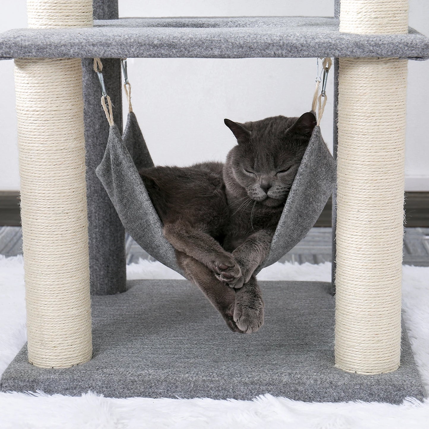 Wood Cat Scratcher Luxury Cat Tree Condo Kitten Nest Climbing Tower with Scratching Post Cat Toys Playing Platform House