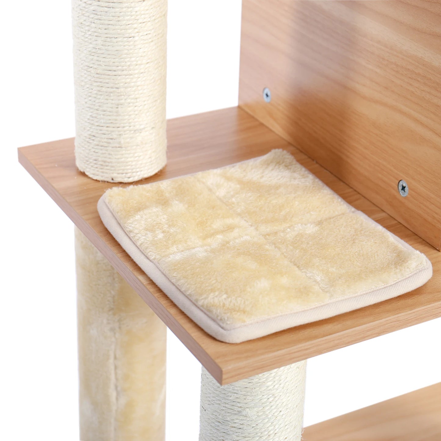 Wood Cat Scratcher Luxury Cat Tree Condo Kitten Nest Climbing Tower with Scratching Post Cat Toys Playing Platform House