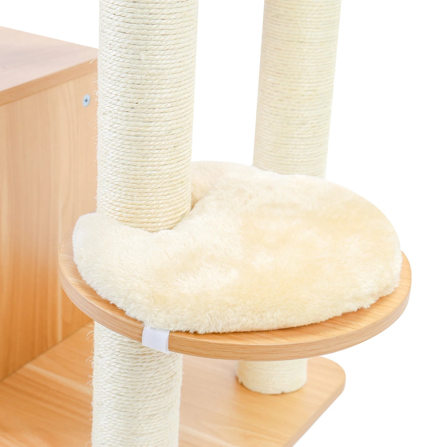 Wood Cat Scratcher Luxury Cat Tree Condo Kitten Nest Climbing Tower with Scratching Post Cat Toys Playing Platform House