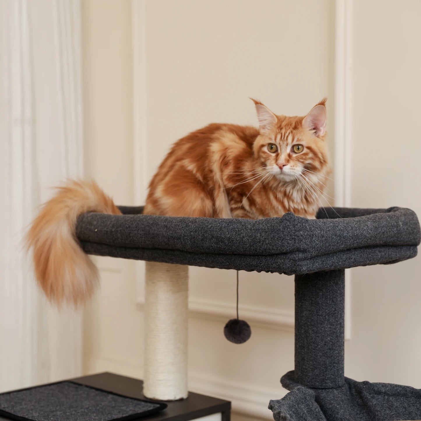 Wood Cat Scratcher Luxury Cat Tree Condo Kitten Nest Climbing Tower with Scratching Post Cat Toys Playing Platform House