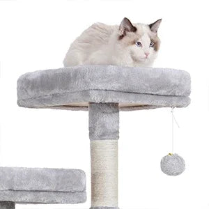 Cat Tree, Cat Tower for Indoor Cats,Multi-Level Cat Furniture Condo for Cats with Padded Plush Perch, Cozy Basket