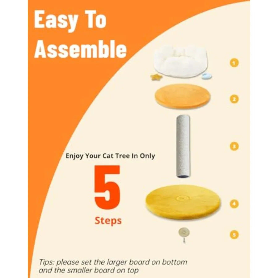 Cloud Cat Tree Cat Scratching Post with Bed Small Cat Tree for Kittens Cat Scratch Post with CloudShaped Soft Perch Cute Toys R