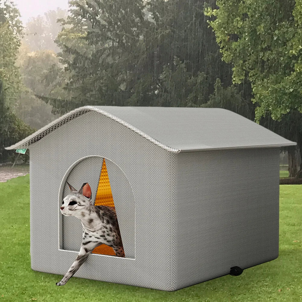 Cat Nest Waterproof Stray Cat House Winter Warm Cat House Weatherproof and Insulated Feral Cat House Cave for Winter Protection