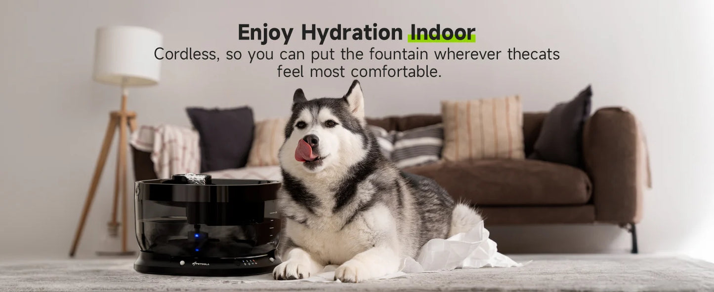 APETDOLA 7L Wireless Dog Water Fountain Auto Sensor Drinking Fountain For Dogs Cat Drinker Pet Water Dispenser Accessories