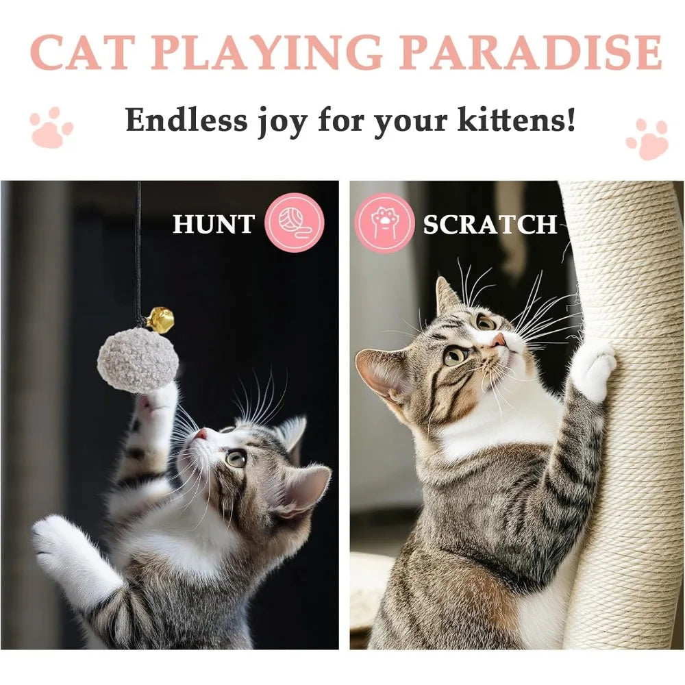 Cat Tree for Indoor Cats, Cat Tower with Cozy Flower Perch, Scratching Post Fully Wrapped Sisal Pole, Kittens Activity Center wi