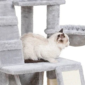 Cat Tree, Cat Tower for Indoor Cats,Multi-Level Cat Furniture Condo for Cats with Padded Plush Perch, Cozy Basket