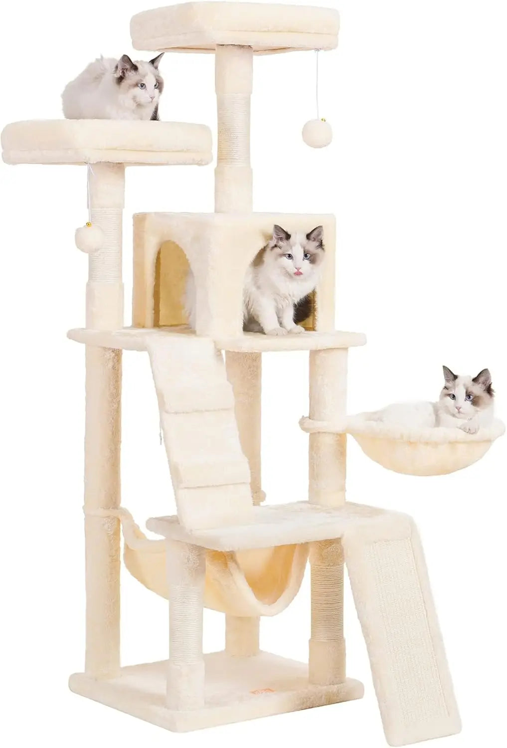 Cat Tree, Cat Tower for Indoor Cats,Multi-Level Cat Furniture Condo for Cats with Padded Plush Perch, Cozy Basket