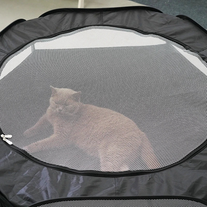 Cat Tunnel Cage House 2 in 1 Interactive Foldable Outside Play Tent and Tunnel for Bunnies Kitten Rabbits Hamster Ferrets Black