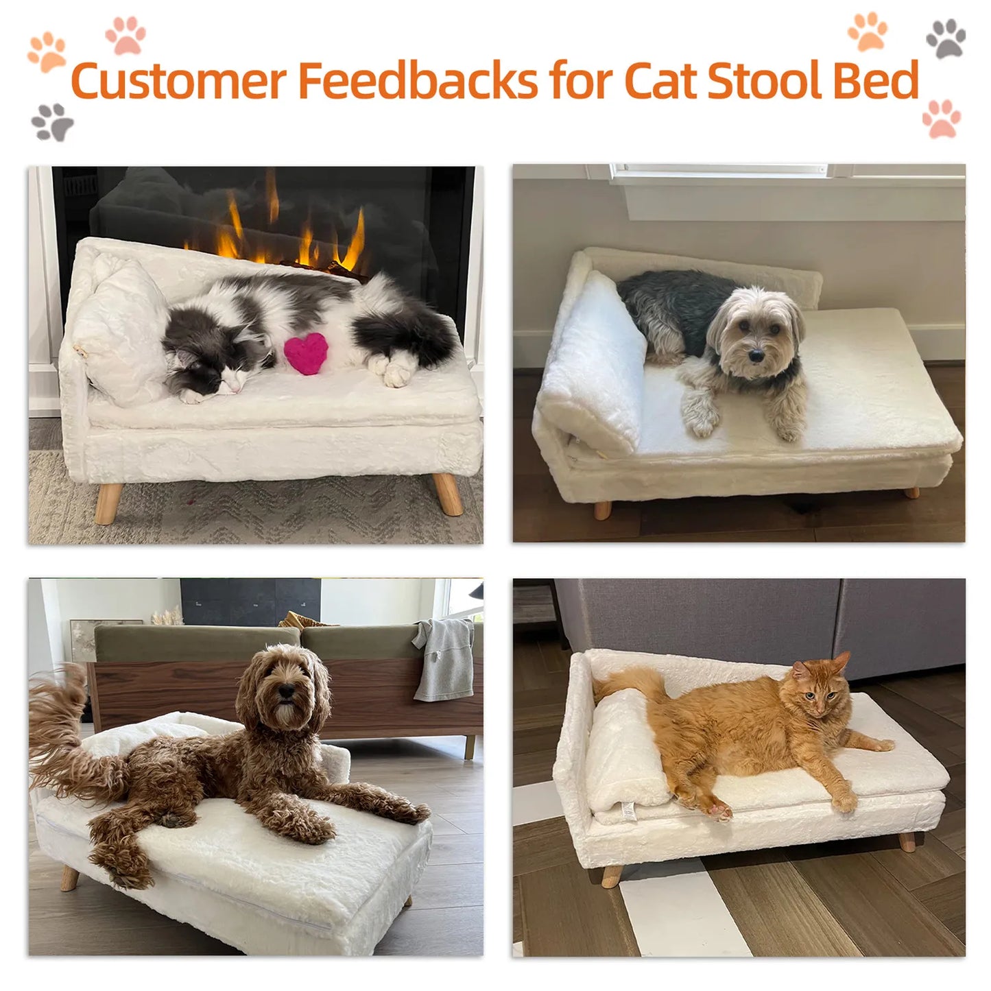 Waterproof Pet Sofa Dog Cat Bed Couch Raised Chair Lounger Plush Cover Cushion