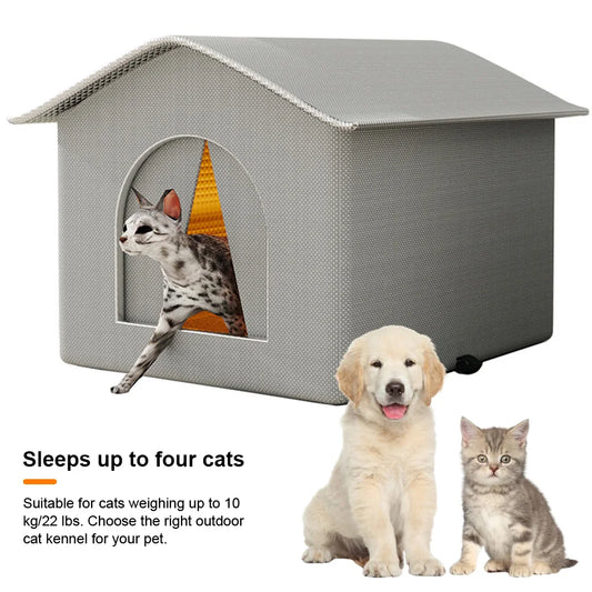 Cat Nest Waterproof Stray Cat House Winter Warm Cat House Weatherproof and Insulated Feral Cat House Cave for Winter Protection