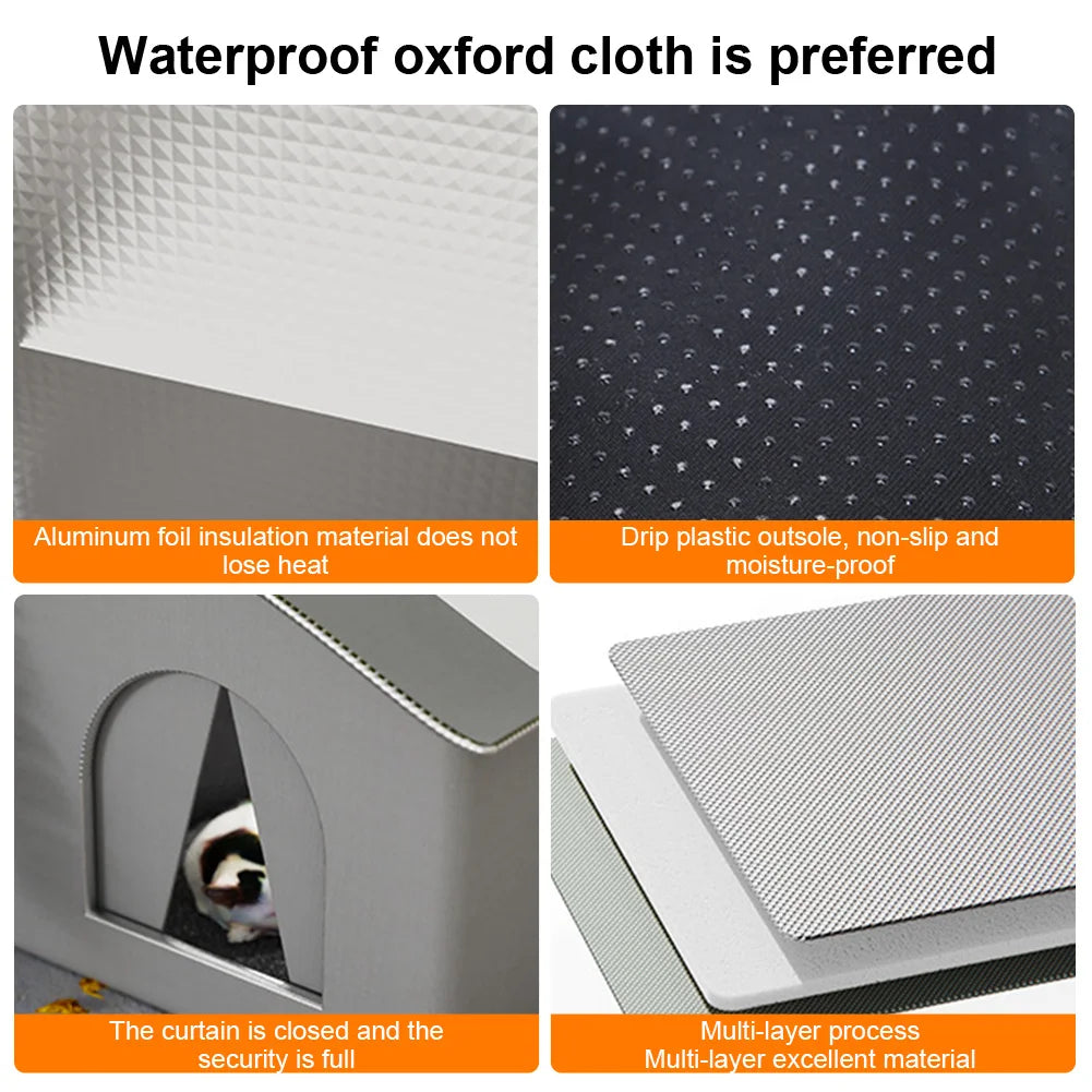 Cat Nest Waterproof Stray Cat House Winter Warm Cat House Weatherproof and Insulated Feral Cat House Cave for Winter Protection