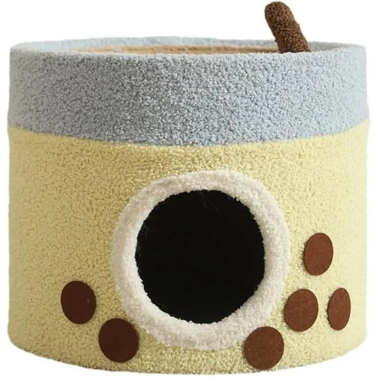 Masterpiece  Cat Climbing Frame Cat Shelter Winter Warm Double-Layer Sisal Closed Safe House Cat Bed for Cats and Kittens to Sle