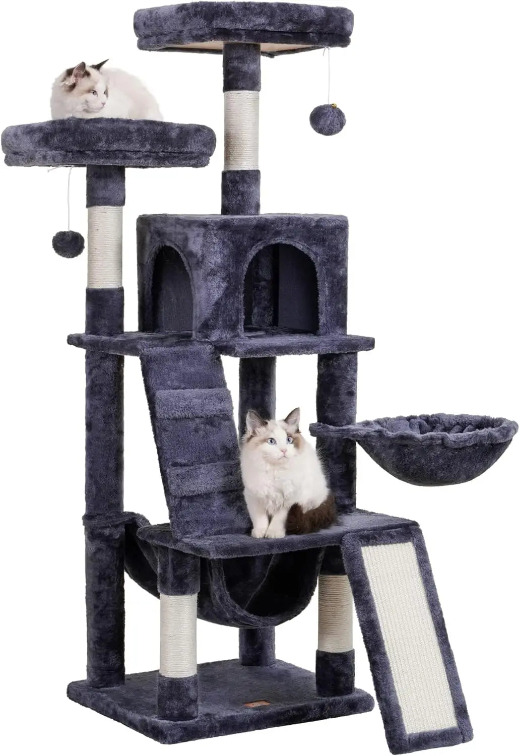 Cat Tree, Cat Tower for Indoor Cats,Multi-Level Cat Furniture Condo for Cats with Padded Plush Perch, Cozy Basket