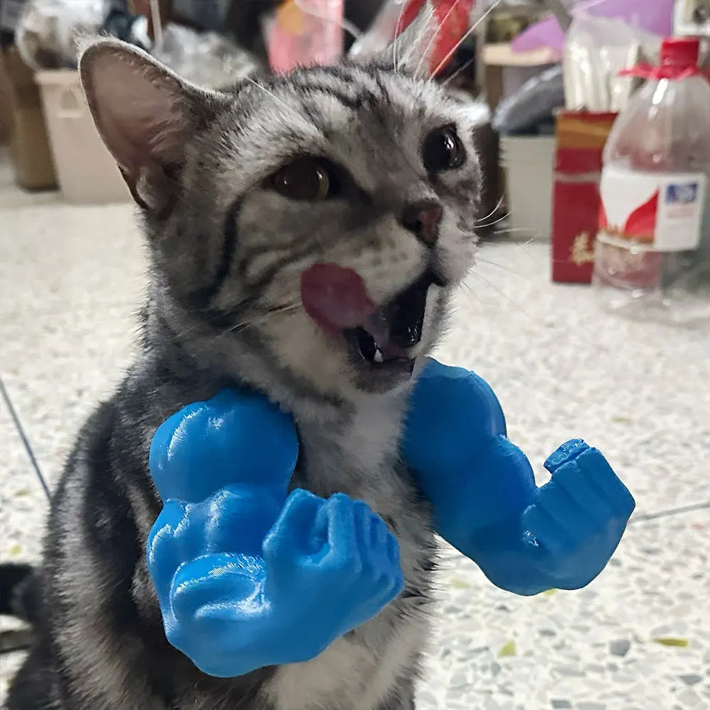 Cat Muscle Arms 3D Printed Giant Arm Pet Cosplay Costume Accessories Funny Cat Neck Hanging Muscle Arm Halloween Party Supplies