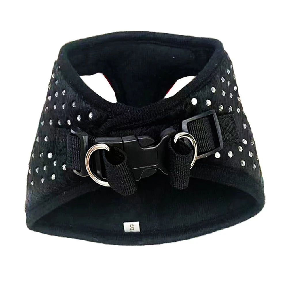 Soft Breathable Dog Chest Harness Vest Small Diamond Decoration Harness for Dogs Pets Collar Pets Chest Strap Leash
