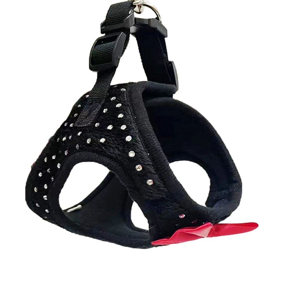Soft Breathable Dog Chest Harness Vest Small Diamond Decoration Harness for Dogs Pets Collar Pets Chest Strap Leash