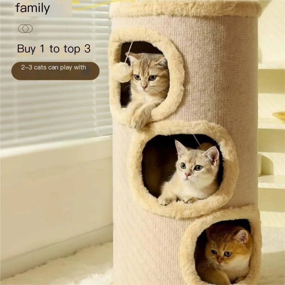 Masterpiece  Cat Climbing Frame Cat Shelter Winter Warm Double-Layer Sisal Closed Safe House Cat Bed for Cats and Kittens to Sle