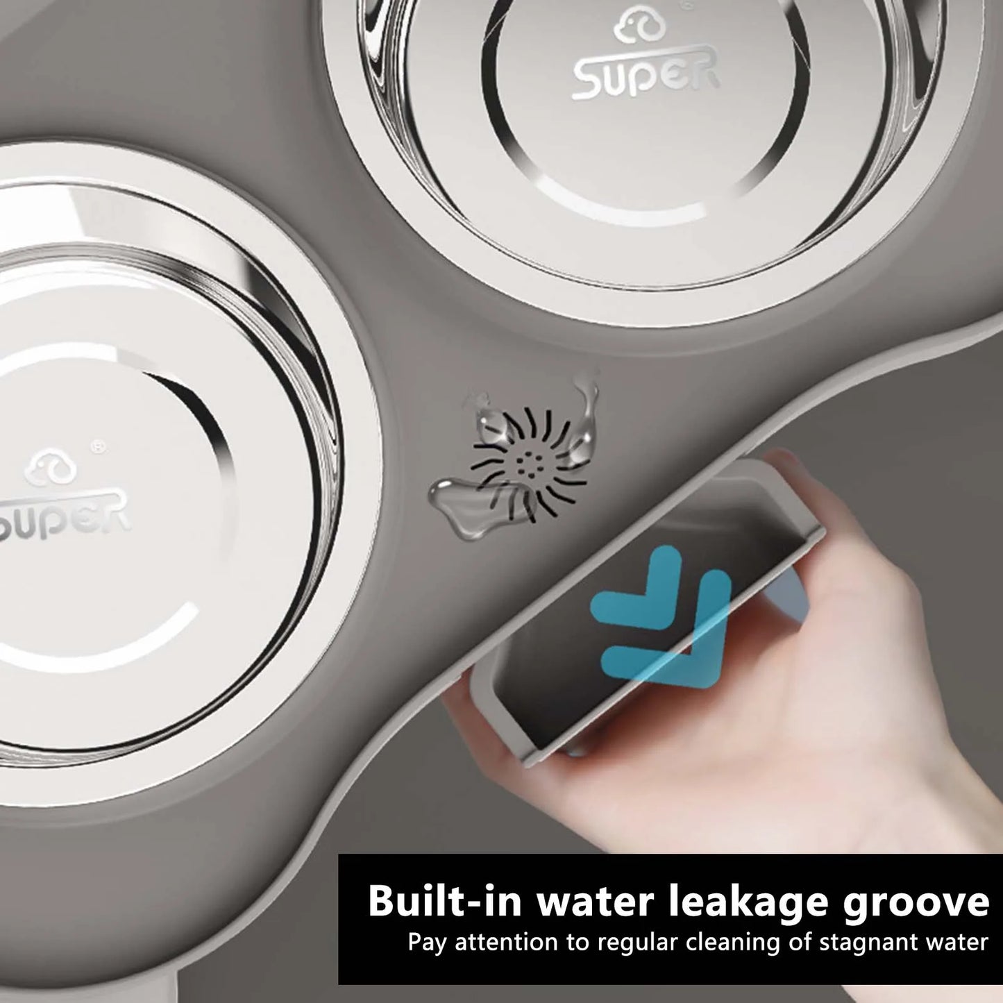 Stainless Steel Elevated Pet Bowl for Dogs and Cats Anti-Slip Raised Food Dish with Non-Skid Base High Sided Pet Feeder