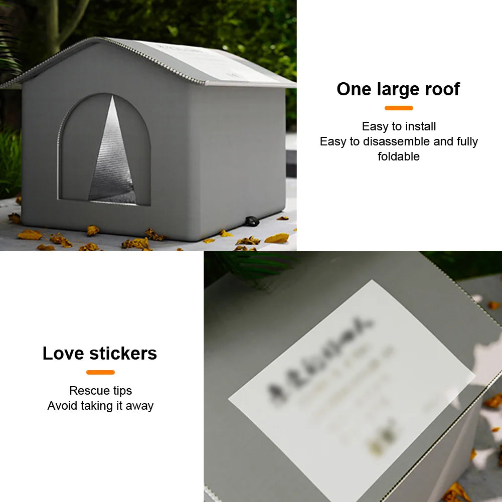 Cat Nest Waterproof Stray Cat House Winter Warm Cat House Weatherproof and Insulated Feral Cat House Cave for Winter Protection
