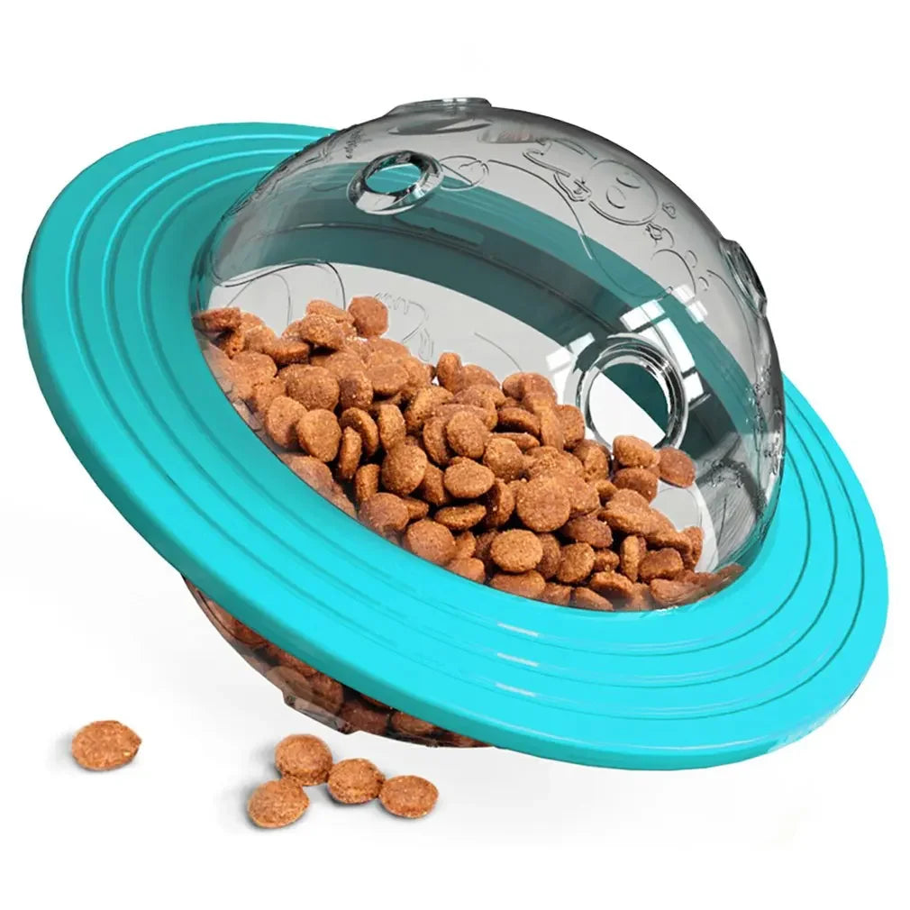 Flying Saucer Dog Game Flying Discs Toys Cat Chew Leaking Slow Food Feeder Ball Puppy IQ Training Toy Anti Choke Puzzle Dogs