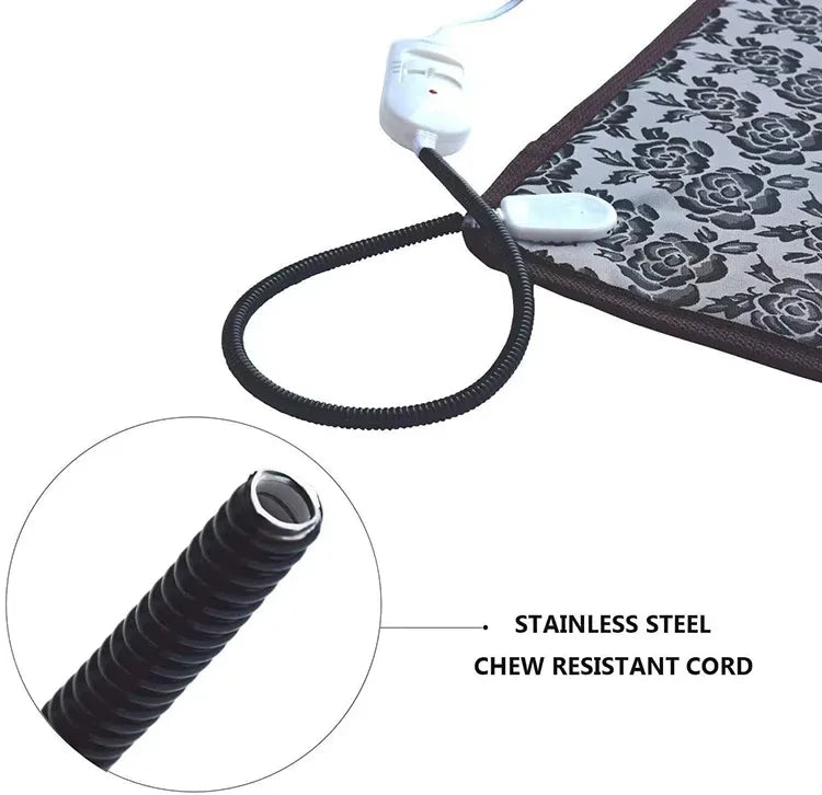 Dog Heated Mat Pet Temperature Adjustable Dog Heating Pad Waterproof Electric Heating Pad Timer Dog Sleeping Supply Waterproof