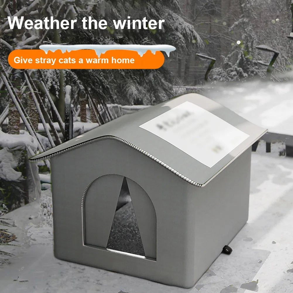 Cat Nest Waterproof Stray Cat House Winter Warm Cat House Weatherproof and Insulated Feral Cat House Cave for Winter Protection