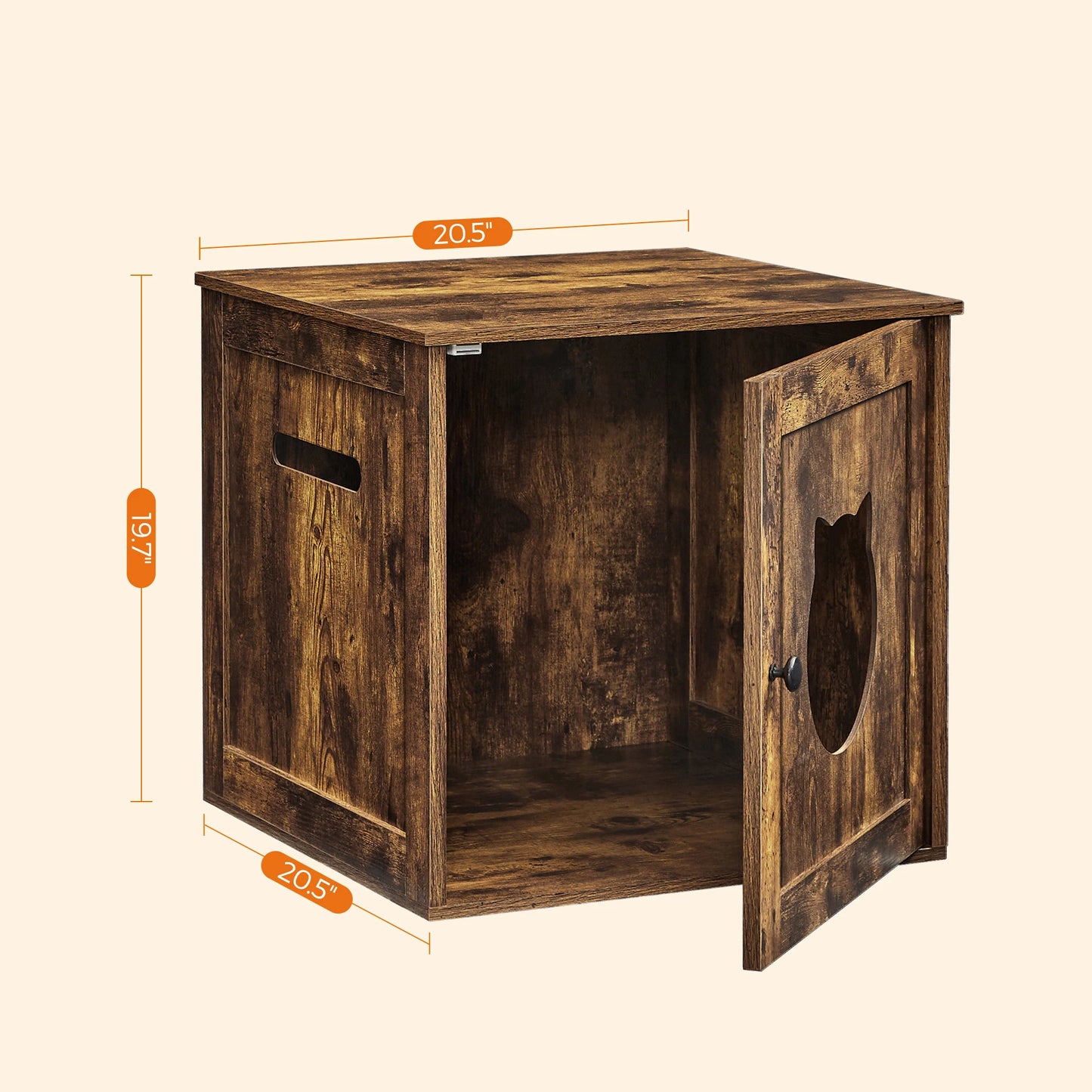 Feandrea Cat Litter Box Furniture, Hidden Litter Box Enclosure Cabinet with Single Door, Indoor Cat House, End Table, Nightstand