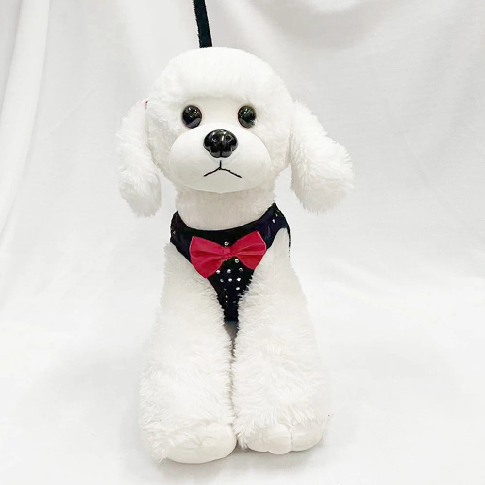 Soft Breathable Dog Chest Harness Vest Small Diamond Decoration Harness for Dogs Pets Collar Pets Chest Strap Leash