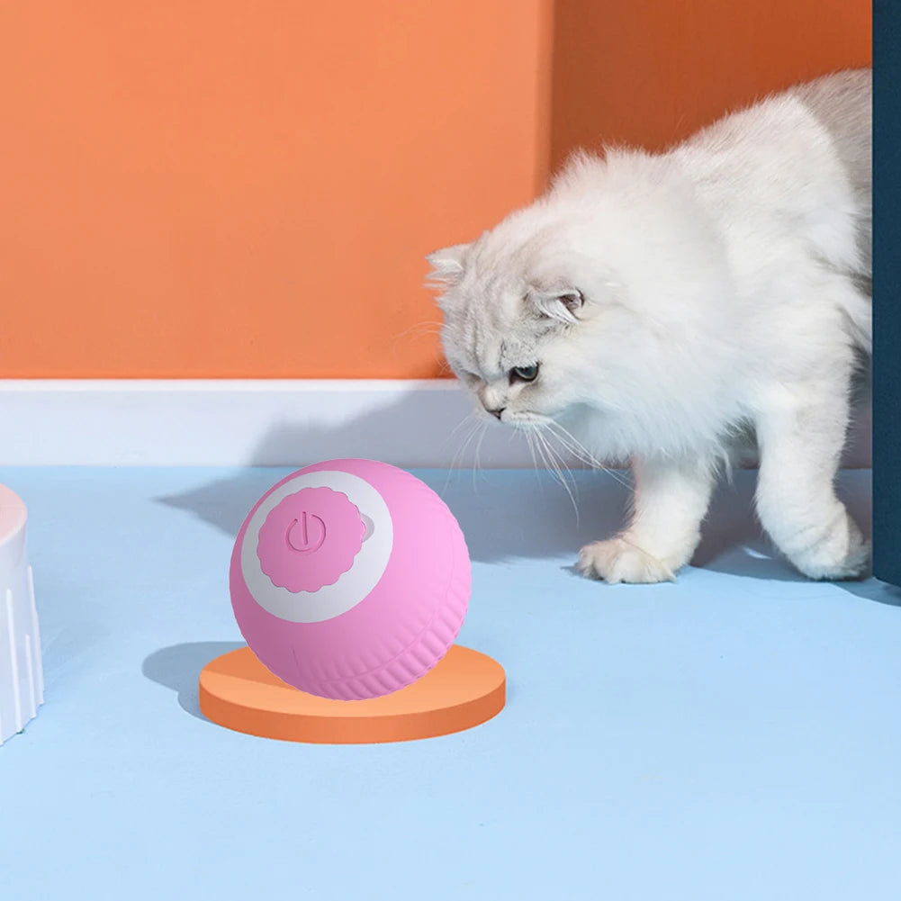 Electric Cat Ball Toys USB Rechargeable Smart Interactive Cat Toy for Cats Training Self-moving Kitten Toys for Indoor Playing