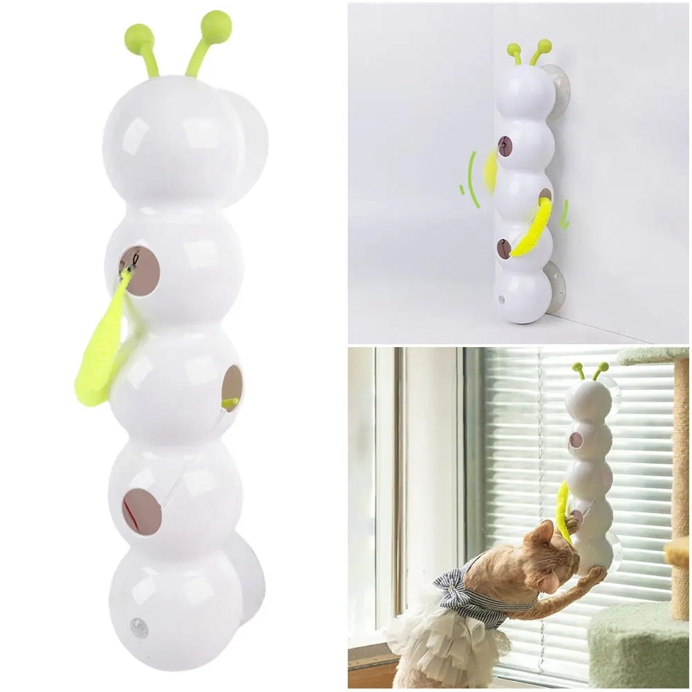 Caterpillar Interactive Cat Toy Motion Activated Kitten Toy with Tail Automatic Cat Toy for Bored Indoor Cats