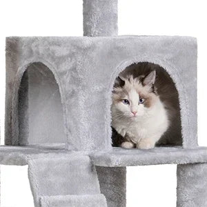 Cat Tree, Cat Tower for Indoor Cats,Multi-Level Cat Furniture Condo for Cats with Padded Plush Perch, Cozy Basket