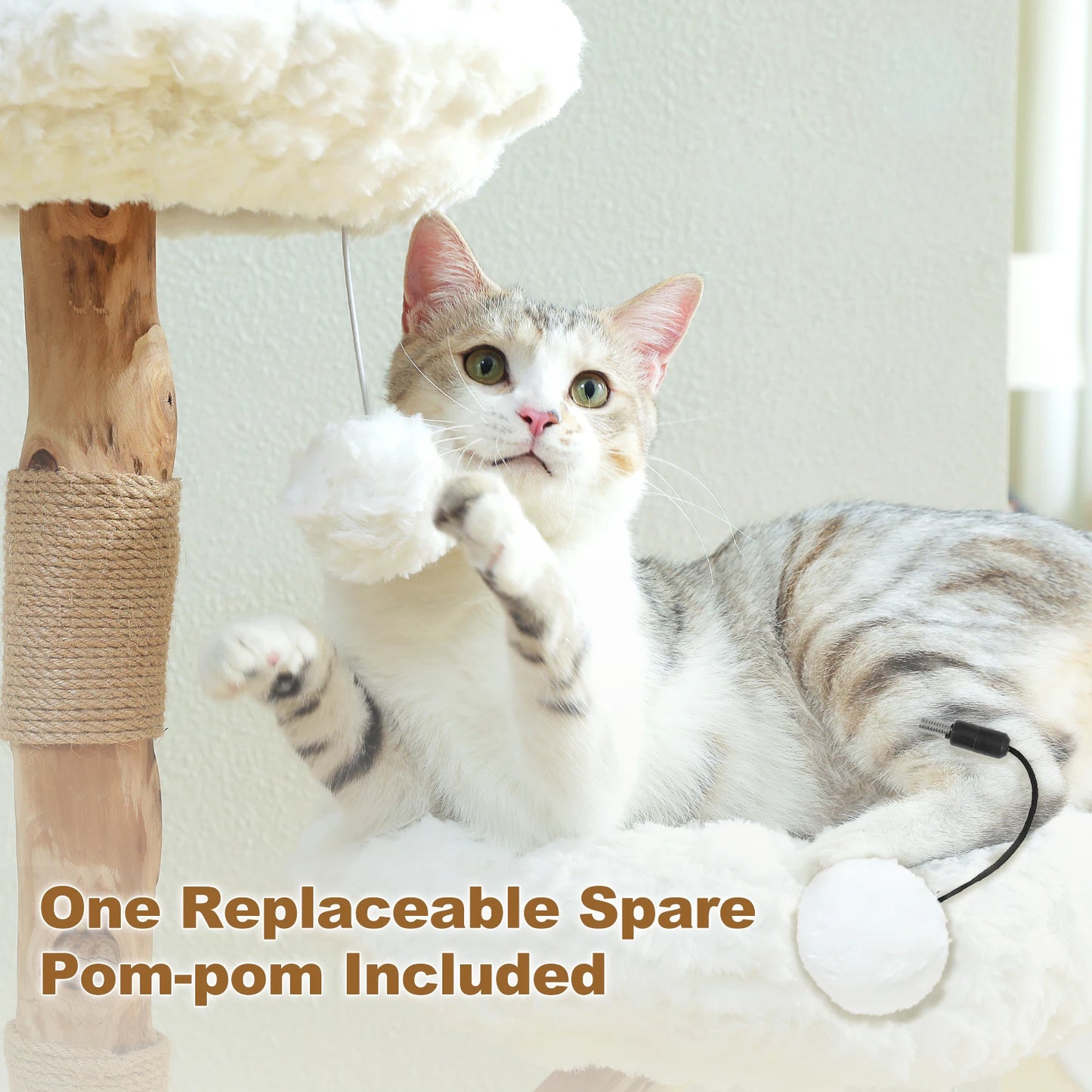 Flower Cat Tree for Indoor Cats Modern Wood Cat Tower with 2 Perches Sisal Scratching Post Scraper for Cat Accessories Cat Toys