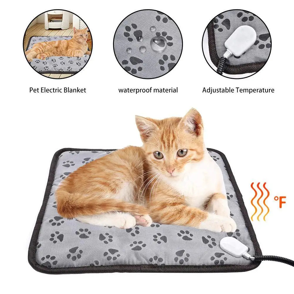 Dog Heated Mat Pet Temperature Adjustable Dog Heating Pad Waterproof Electric Heating Pad Timer Dog Sleeping Supply Waterproof