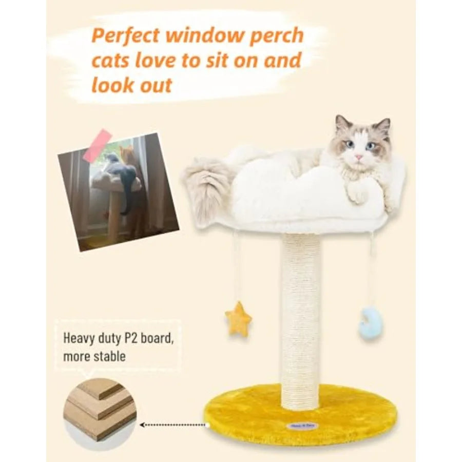 Cloud Cat Tree Cat Scratching Post with Bed Small Cat Tree for Kittens Cat Scratch Post with CloudShaped Soft Perch Cute Toys R