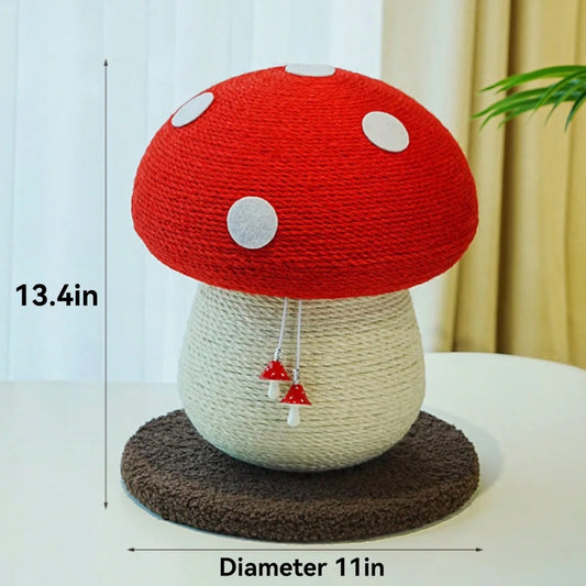 Mushroom Cat Scratcher Post, Mushroom Cat Tree & Cat Toys, Scratching Posts for Indoor Cats for Kittens Or Smaller Cat Cat