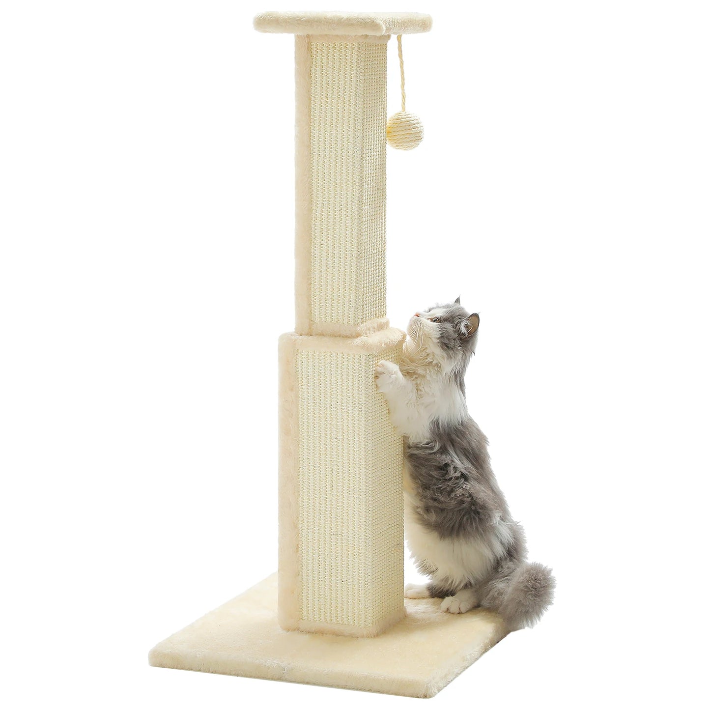80CM Cat Scratching Post for Indoor Cat Scratcher with Nature Sisal Ball Tall Scratching Post for Large Cats Kitten Pet Toys