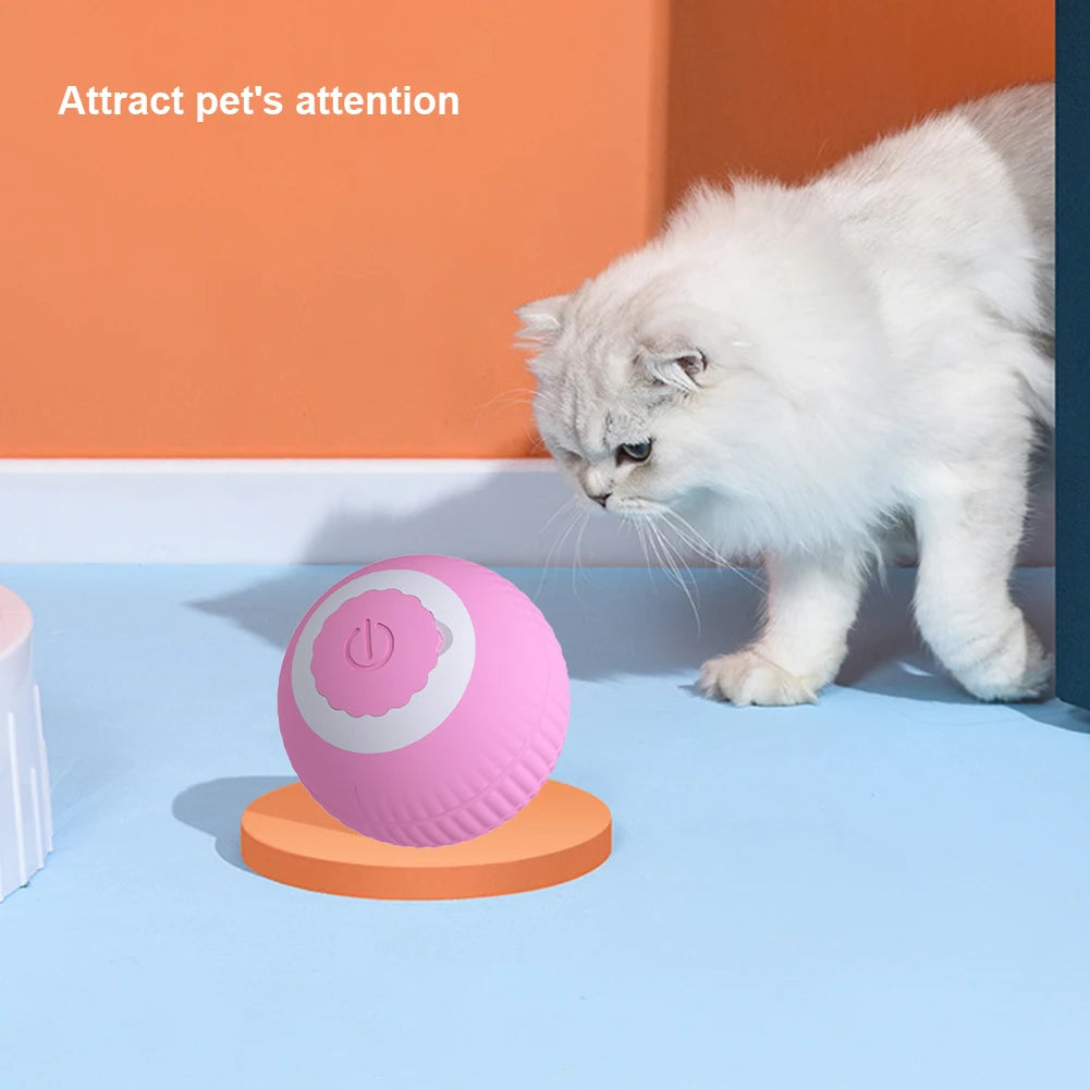 Electric Cat Ball Toys USB Rechargeable Smart Interactive Cat Toy for Cats Training Self-moving Kitten Toys for Indoor Playing