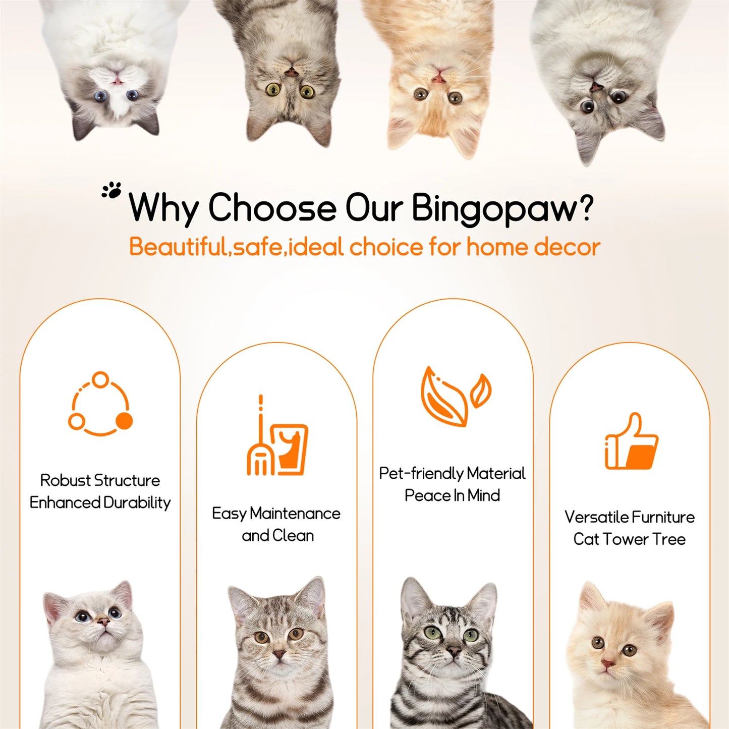 Modern Cat Tree Activity Tower with Plush Cushion and Toy Ball Sisal Scratching Post Kitten Condo Play House for Indoor