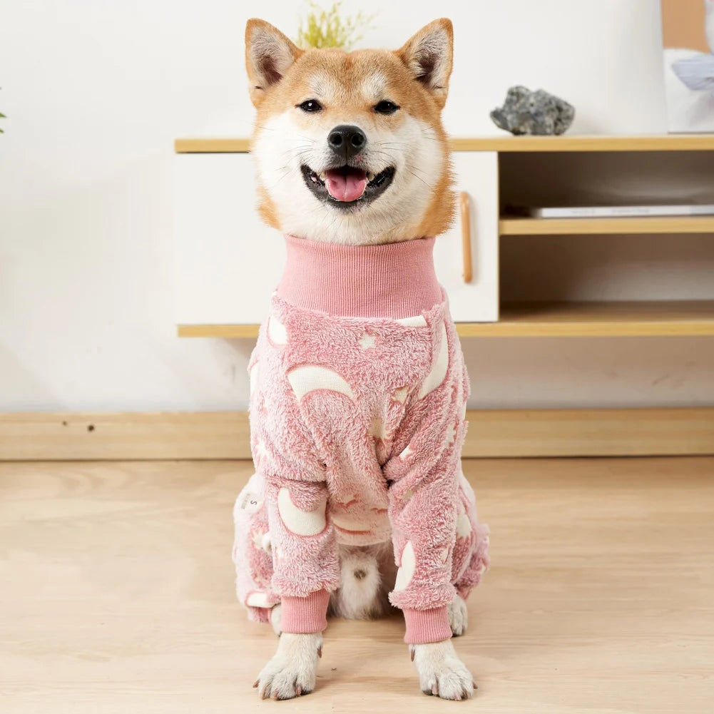 Winter Pet Dog Jumpsuit Clothes Warm Fleece Puppy Dog Pajamas Pet Overalls Costumes For Small Medium Large Dogs French Bulldog